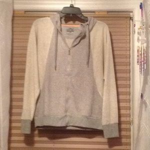 Long sleeve zip front hoodie top